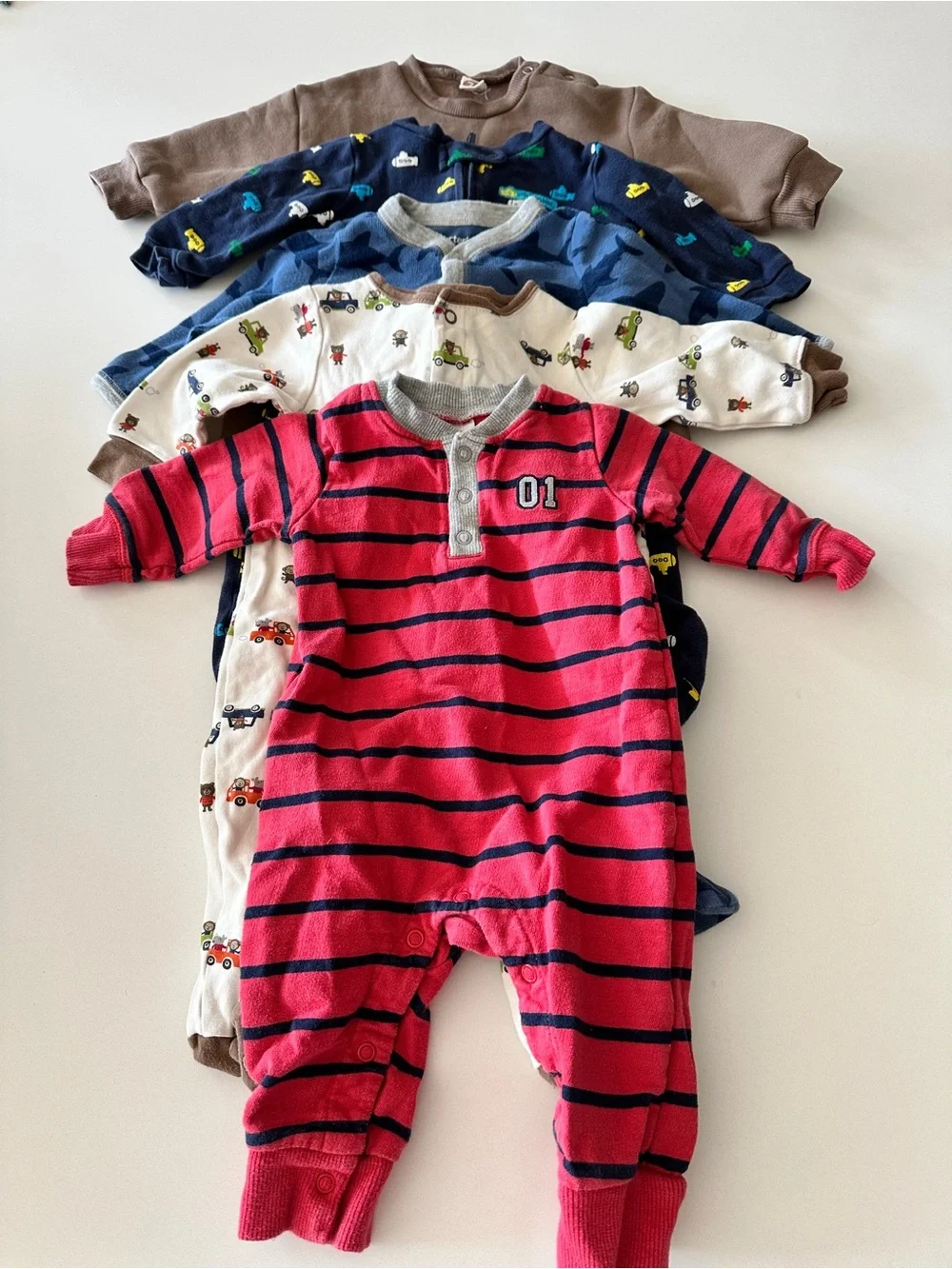42 piece bundle of baby clothes size 6 months Carters pants onesies rompers pjs